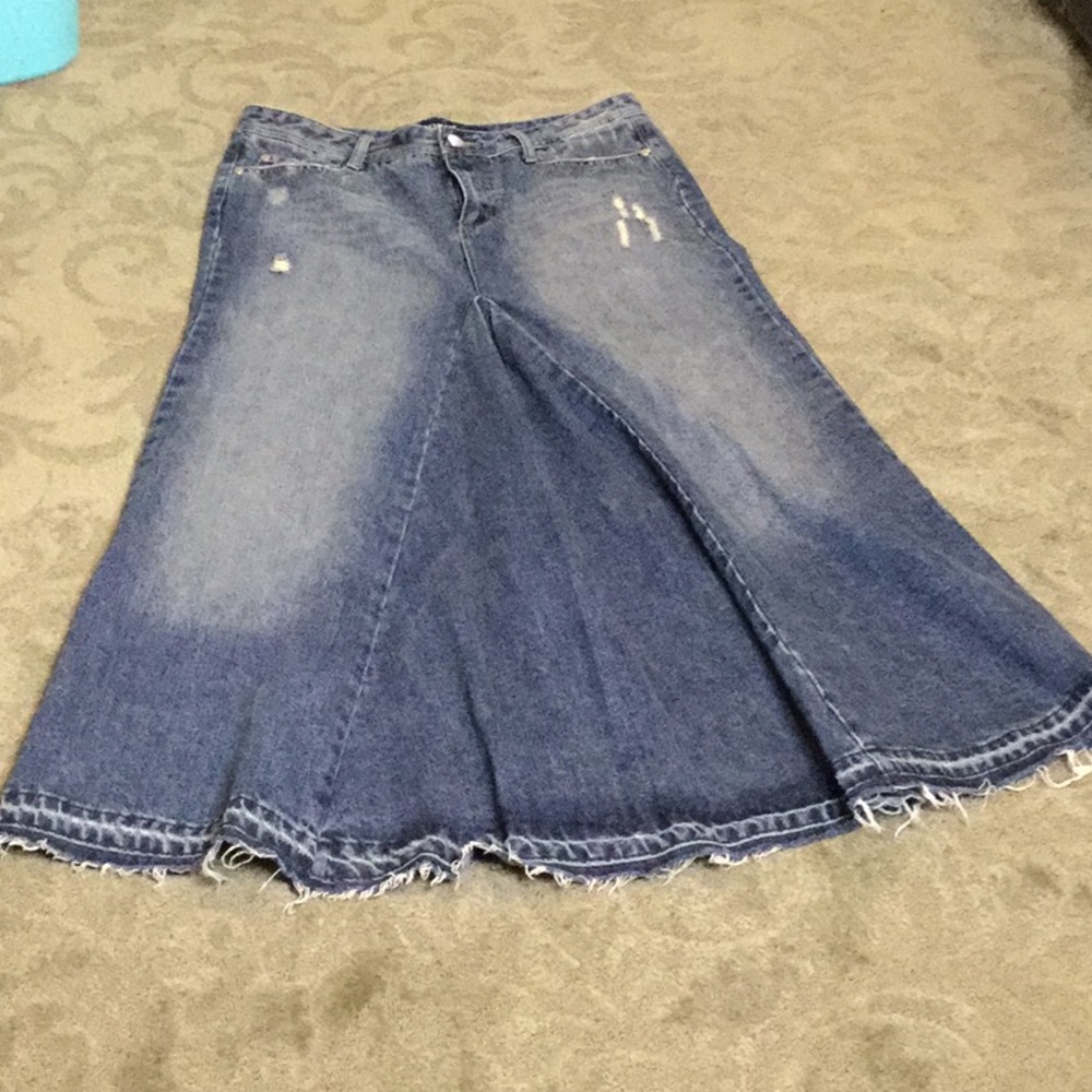 Denim flare skirt